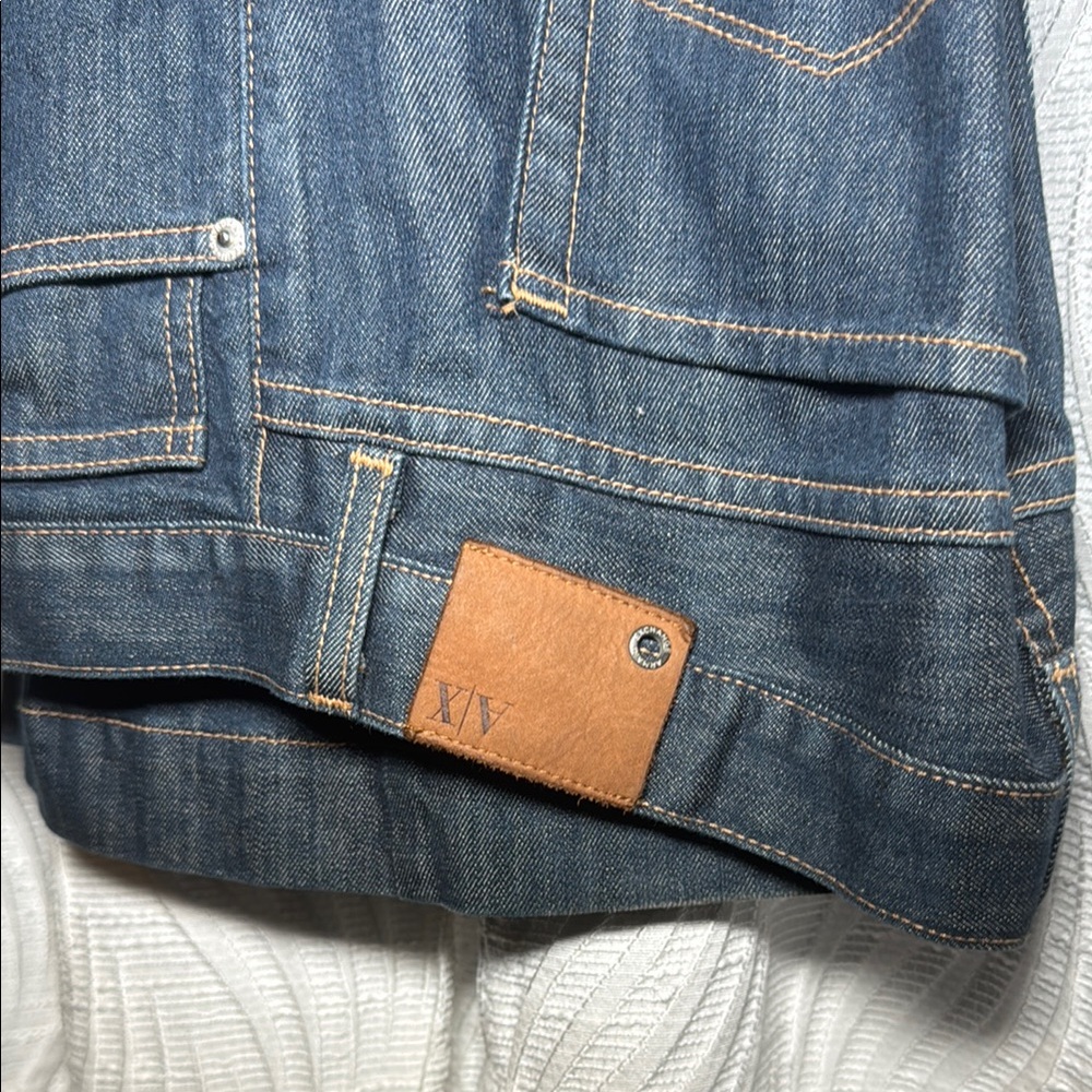 AX Raw Denim Jeans with Tan Accents